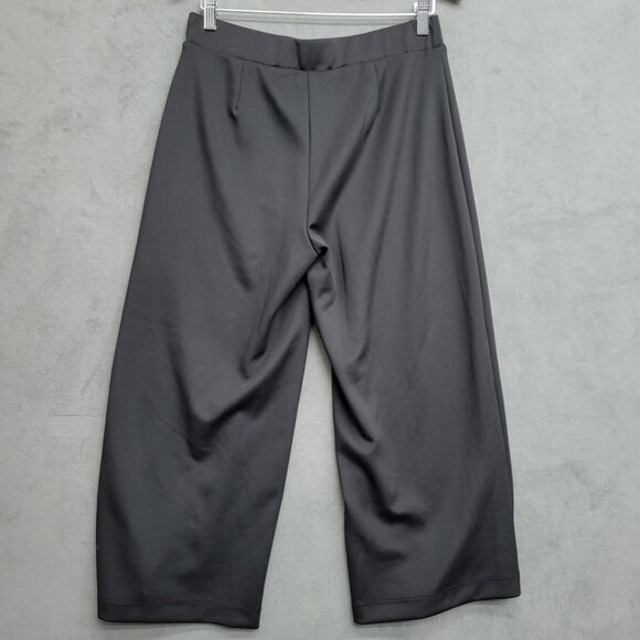 NWT Anne Klein Black Pull On Pants Women's Size Small Wide Leg Stretchy Comfy - Picture 2 of 6